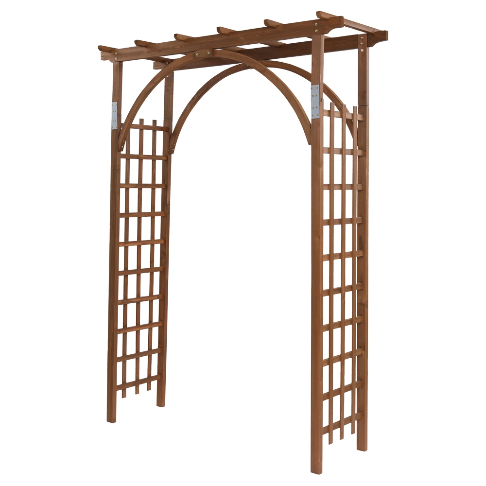 Beautiful And Practical Garden Arch Dark Brown view 10
