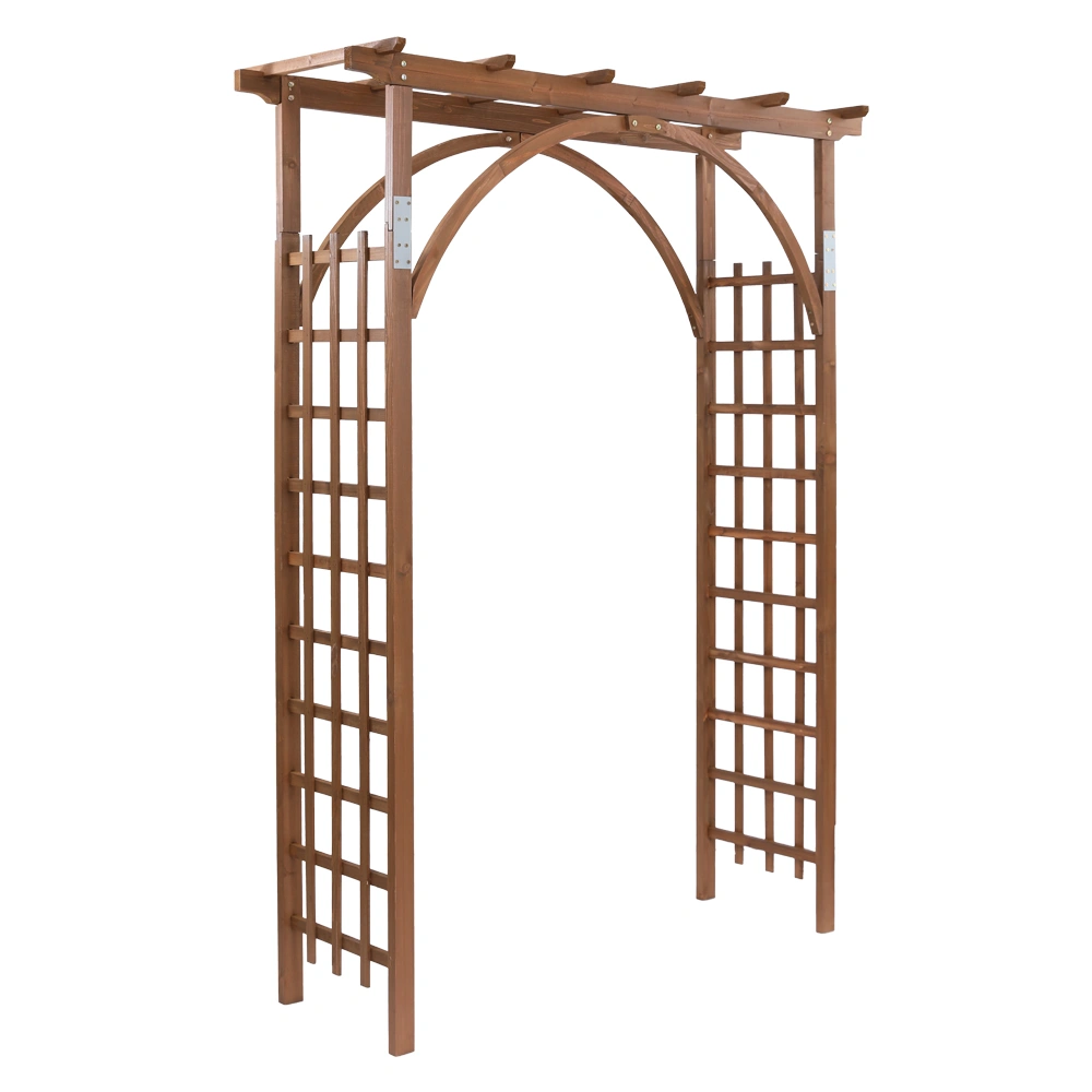 Beautiful And Practical Garden Arch Dark Brown view 15