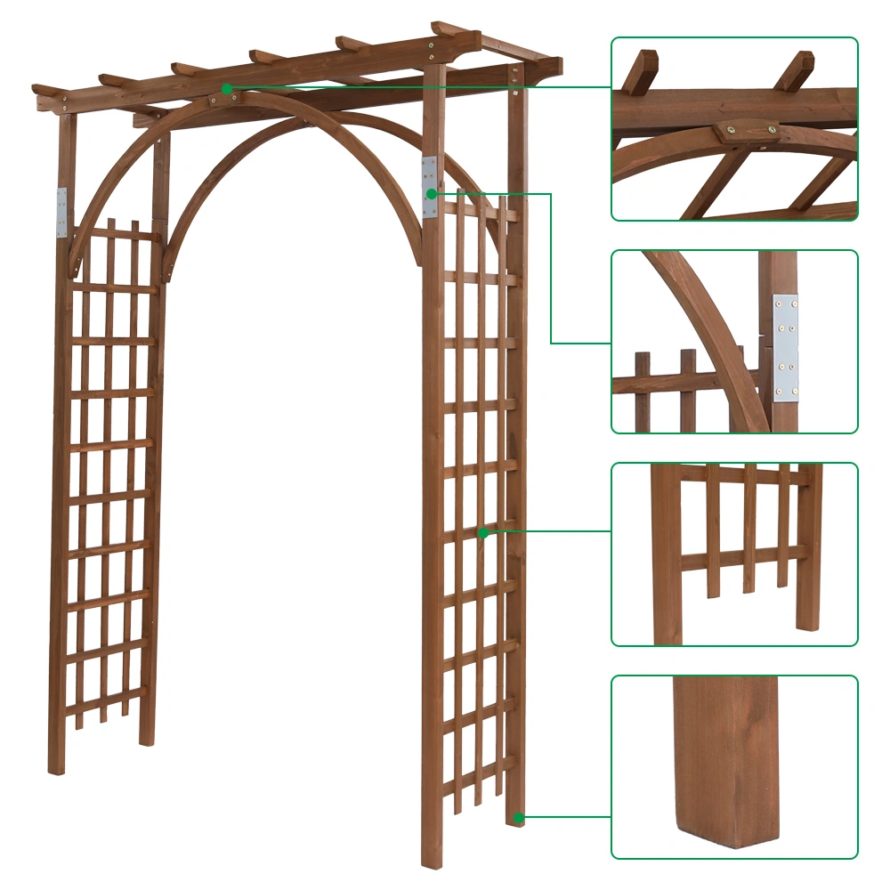 Beautiful And Practical Garden Arch Dark Brown view 17