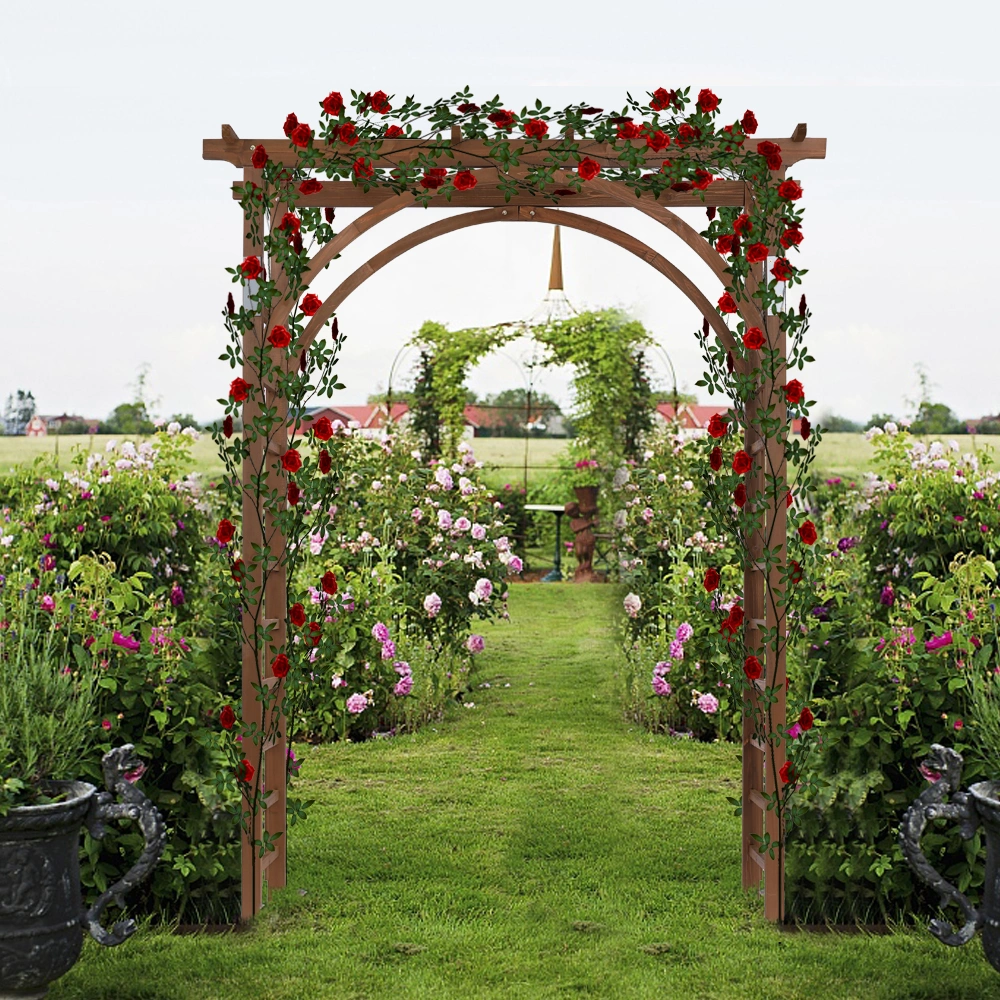 Beautiful And Practical Garden Arch Dark Brown view 24