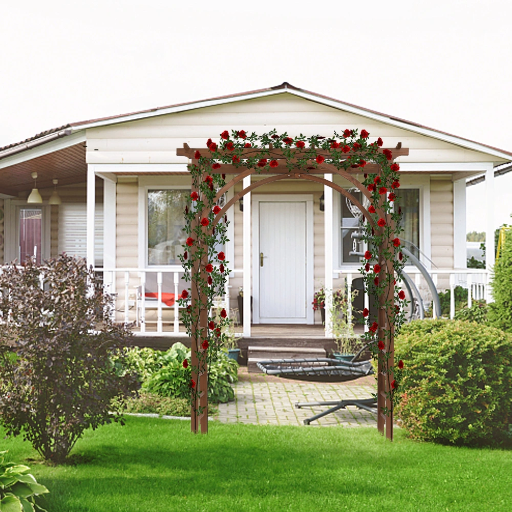 Beautiful And Practical Garden Arch Dark Brown view 27
