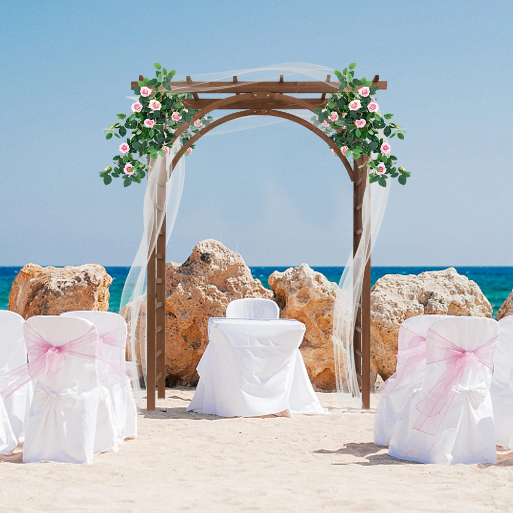 Beautiful And Practical Garden Arch Dark Brown view 28