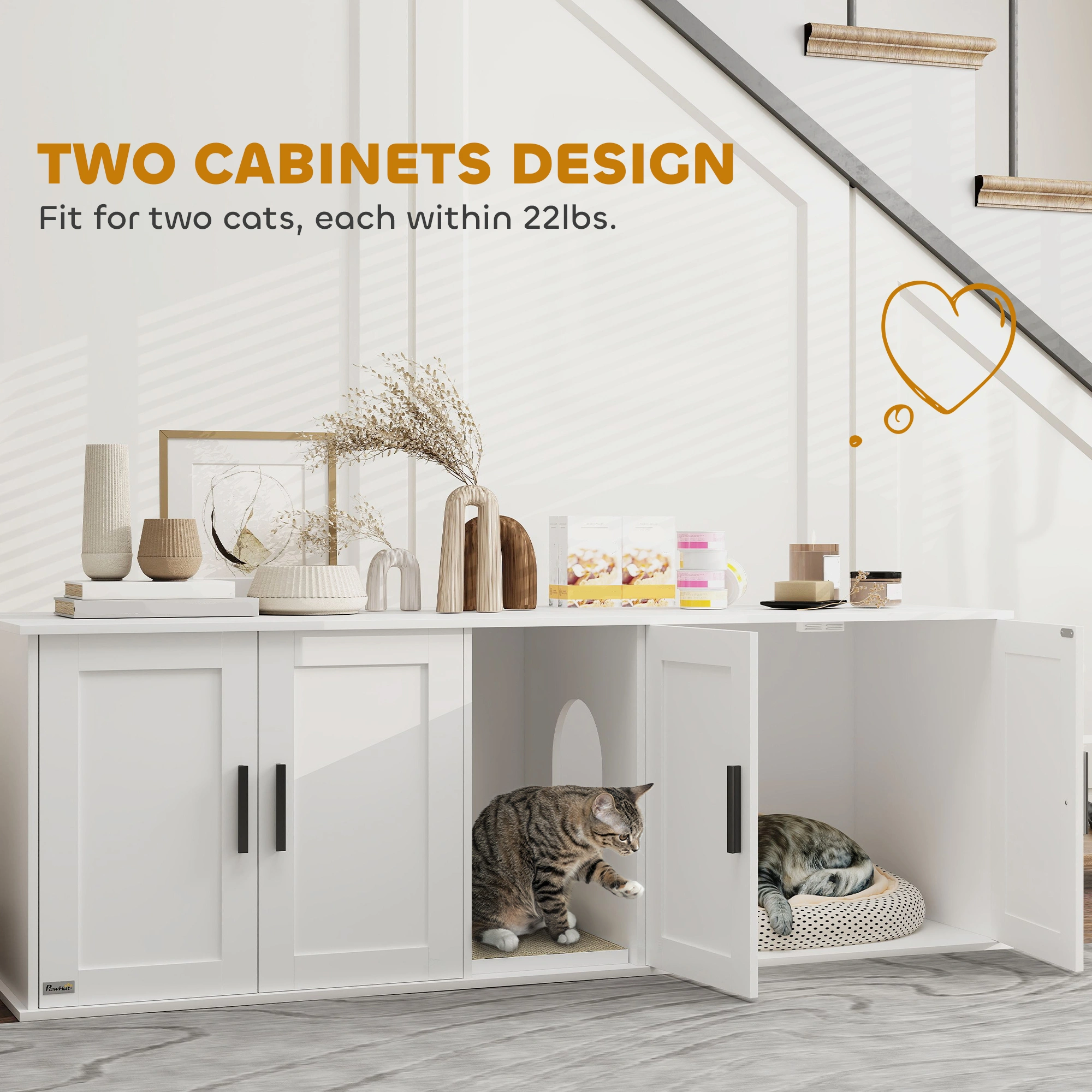 Wooden Cat House, Indoor Outdoor Pet Shelter with Warm Insulated Design for Small to Medium Cats
