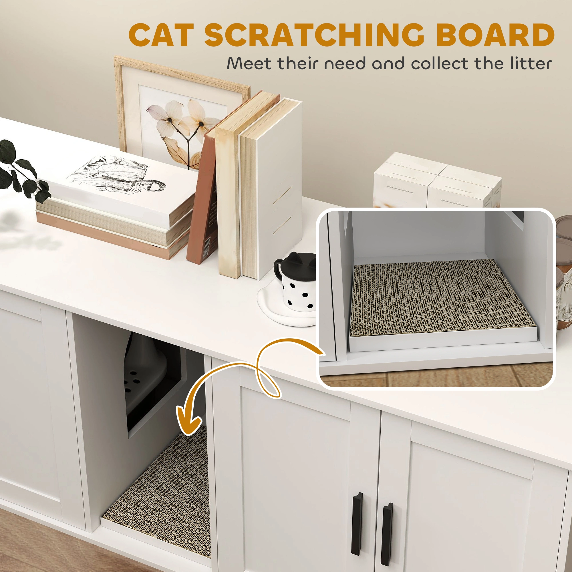 Wooden Cat House, Indoor Outdoor Pet Shelter with Warm Insulated Design for Small to Medium Cats view 3