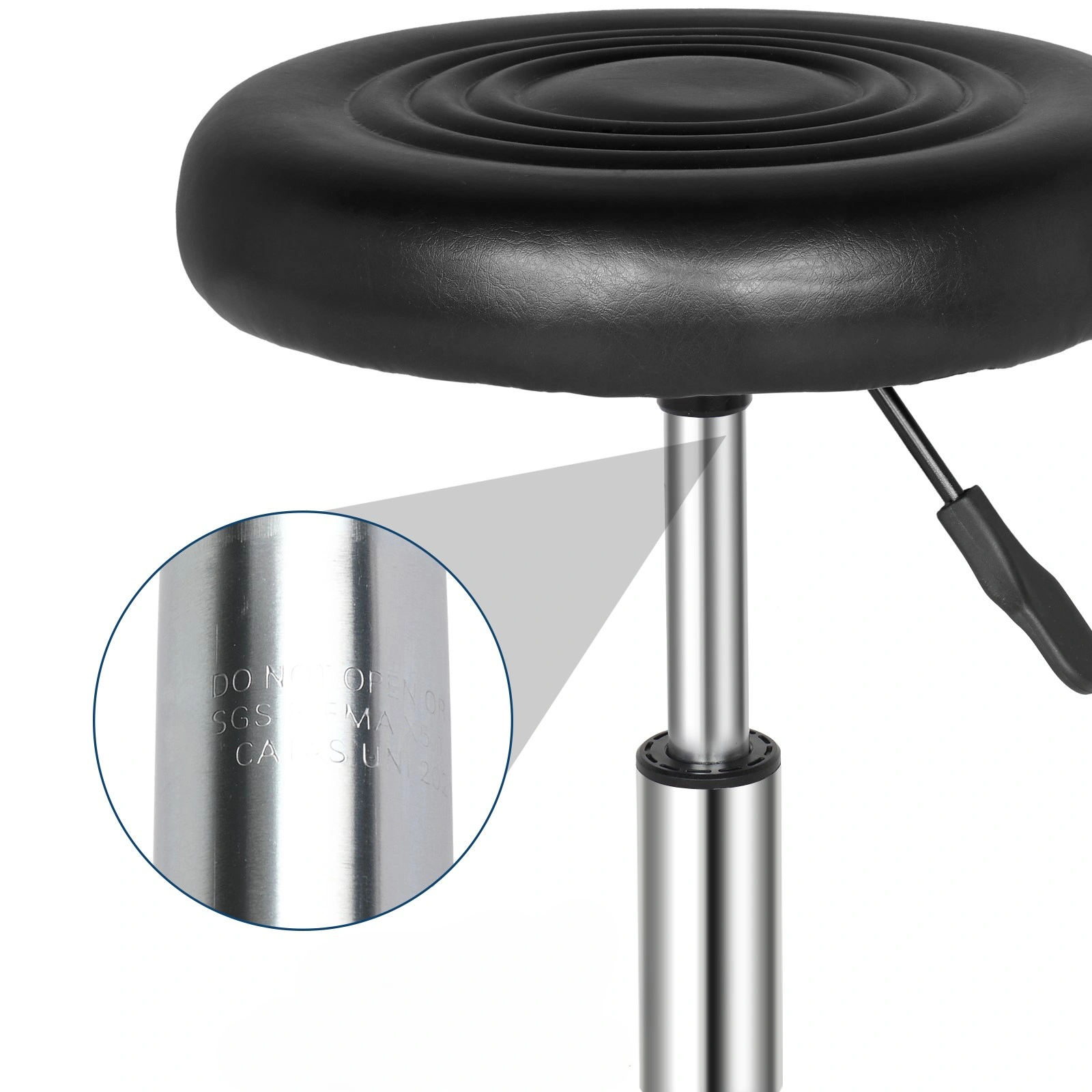 Round Stool with Lines Rotation Bar Stool Black view 21