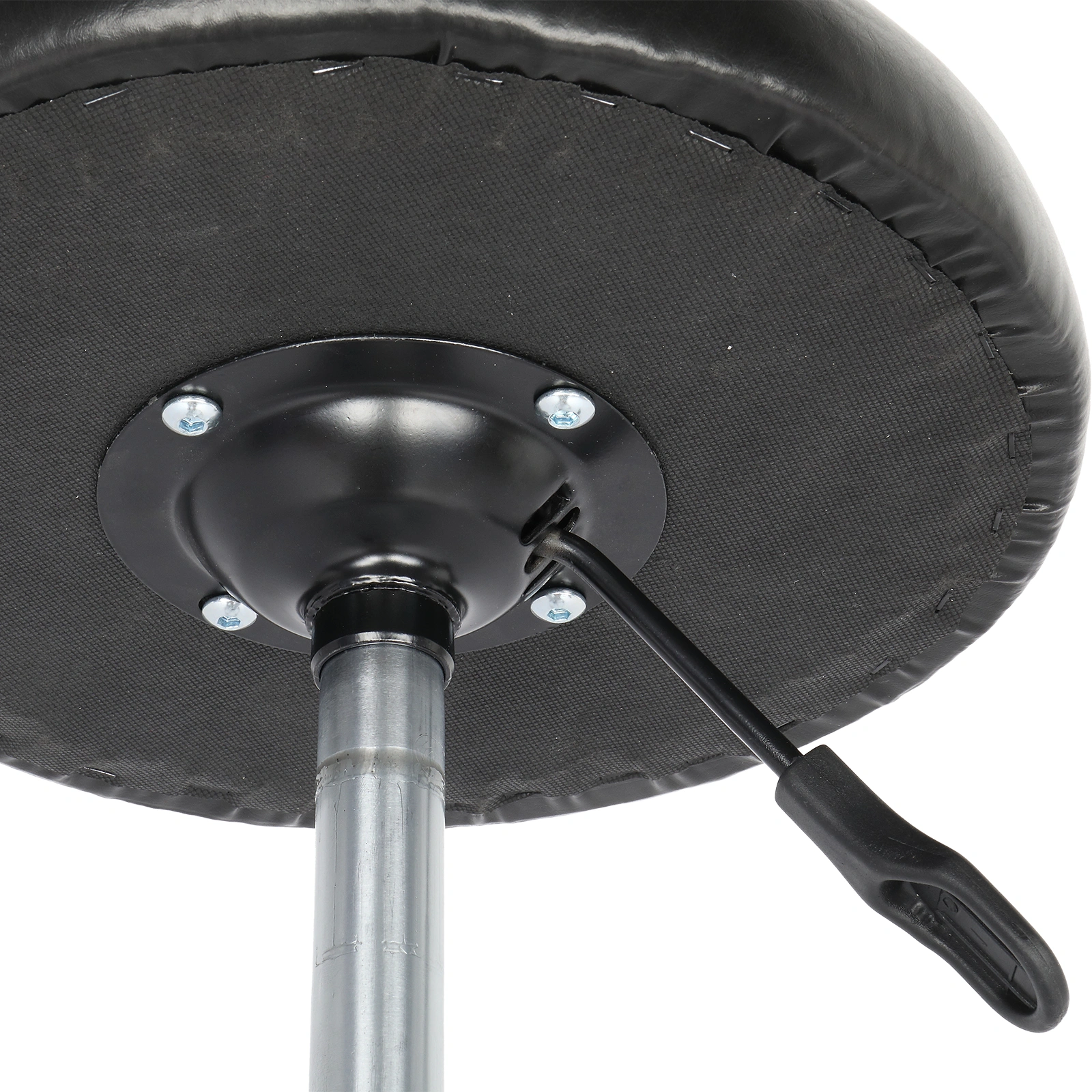 Round Stool with Lines Rotation Bar Stool Black view 3