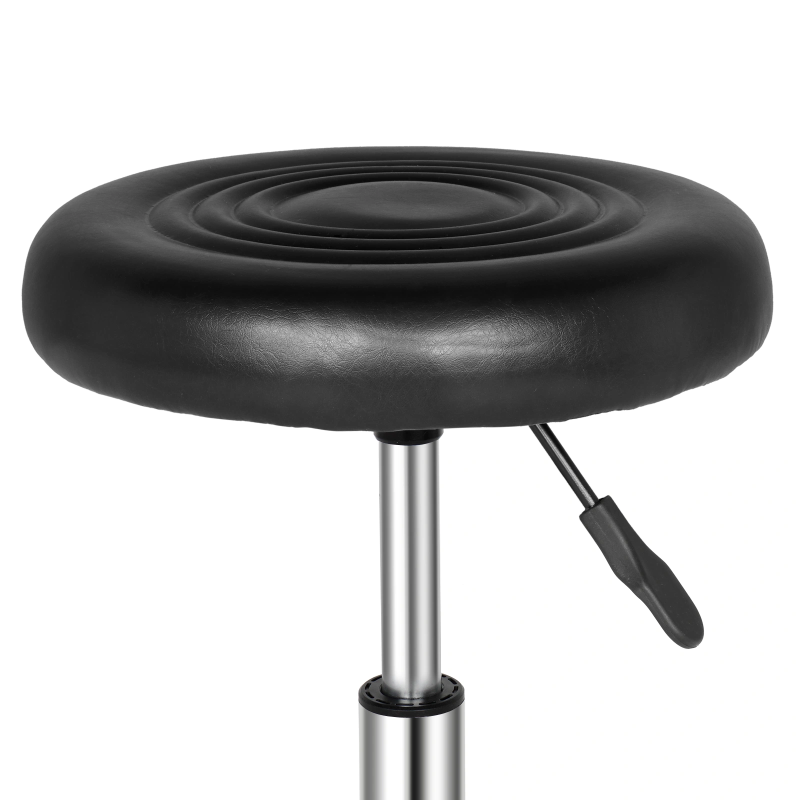 Round Stool with Lines Rotation Bar Stool Black view 9
