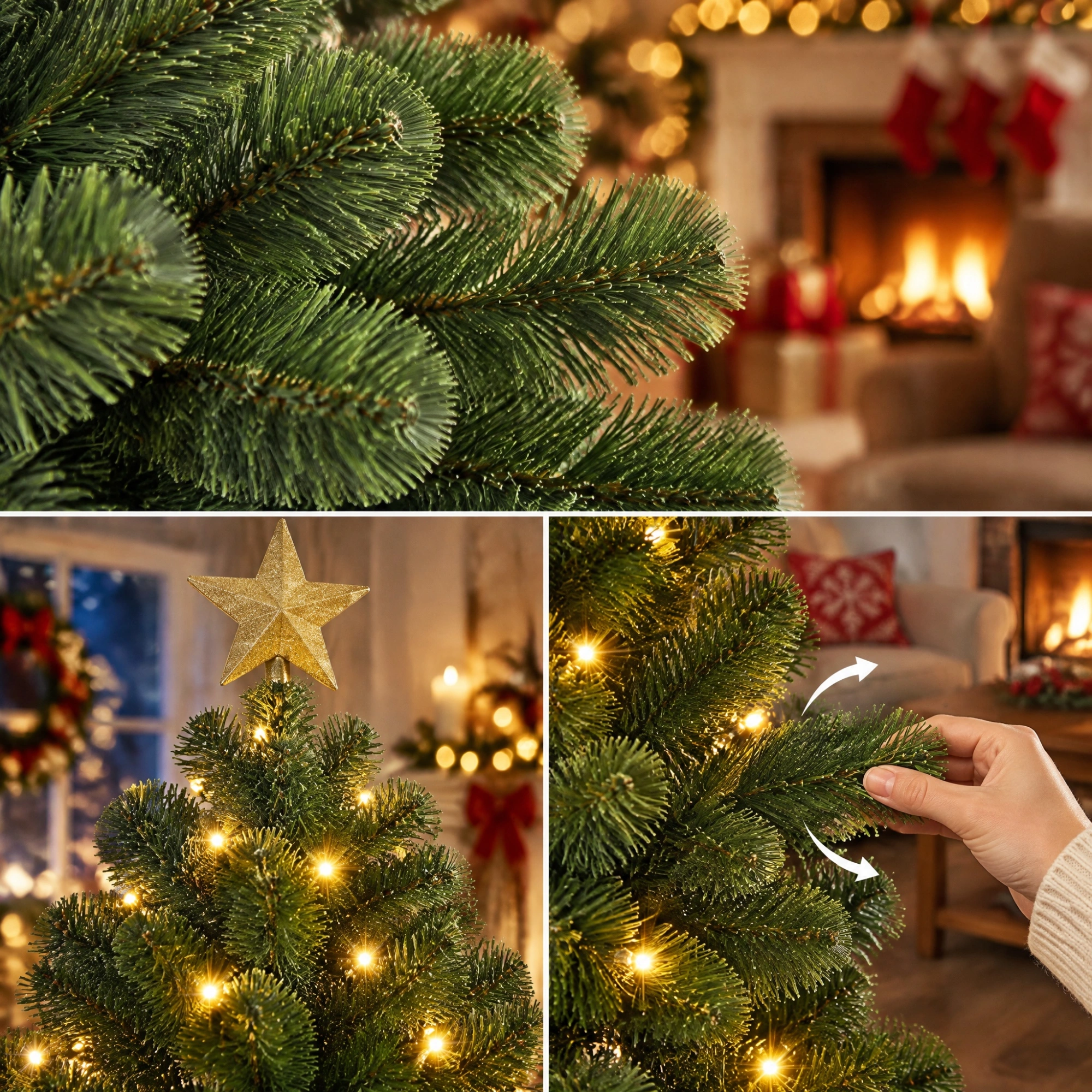 4 FT Pre-Lit Artificial Christmas Tree, Trophy Base, 120 Warm Lights, 211 Branch Tips, Remote Control, Green Potted Xmas Tree for Home Office Holiday Decor view 10