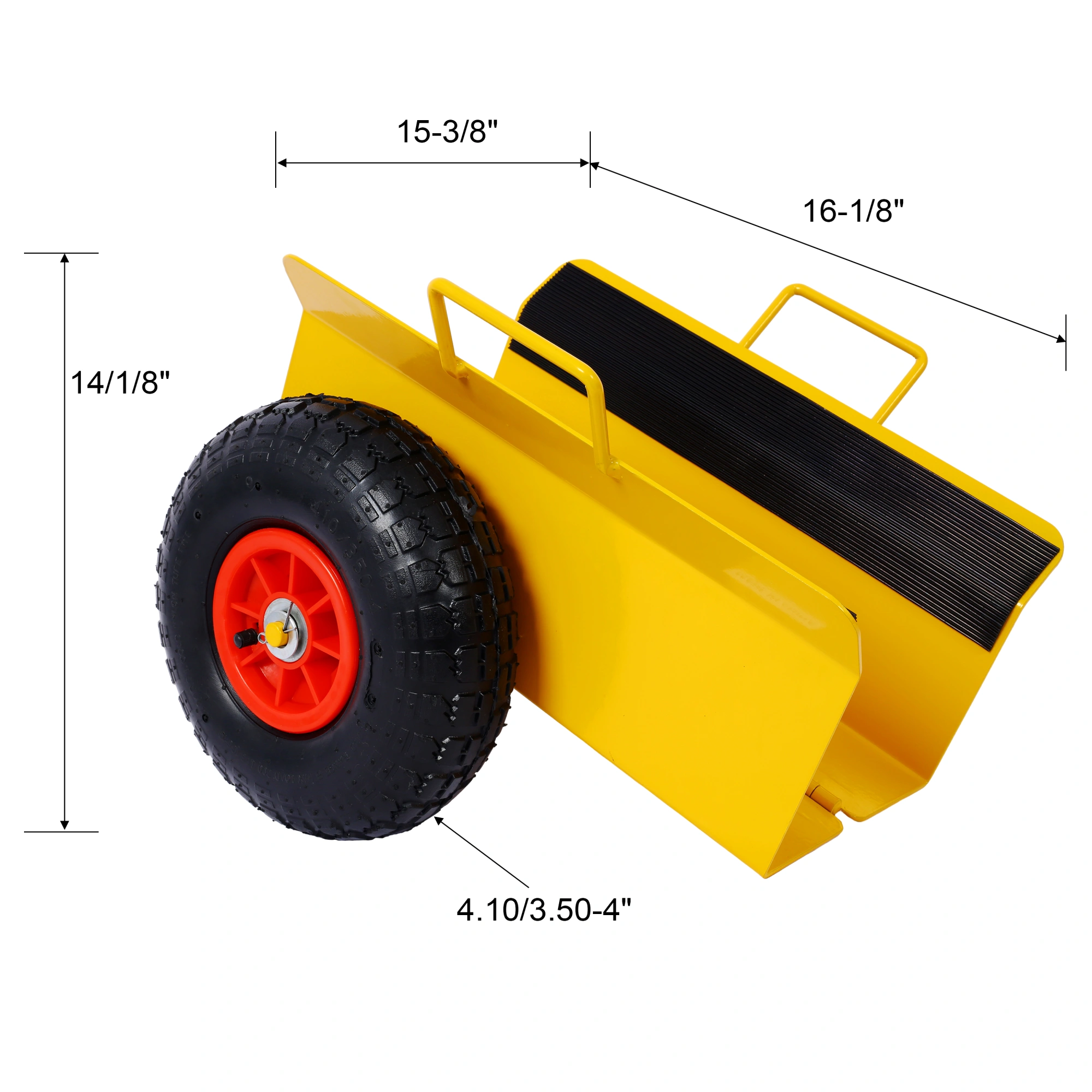Heavy Duty Panel Dolly Slab Dolly with Handle & 2 10" Peneumatic Tires Wheels 600LBS Load Capacity for Drywall Sheet Heavy Appliance & Material Handling All Terrain Moving Cart Panel Dolly - Yellow view 13
