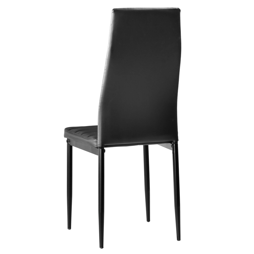 6pcs Elegant Assembled Stripping Texture High Backrest Dining Chairs Black (Replacement code: BSTWCEZKMG) view 2