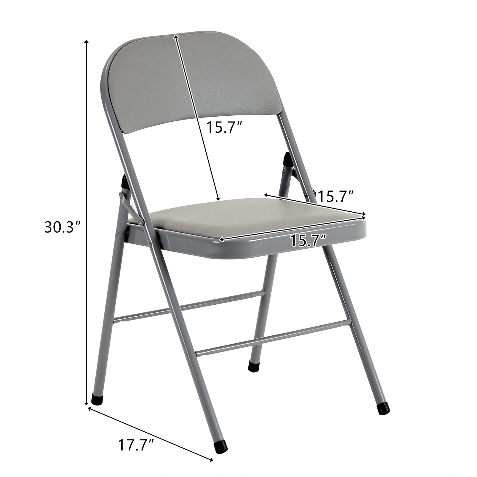 6pcs Elegant Foldable Iron & PVC Chairs for Convention & Exhibition Gray view 11