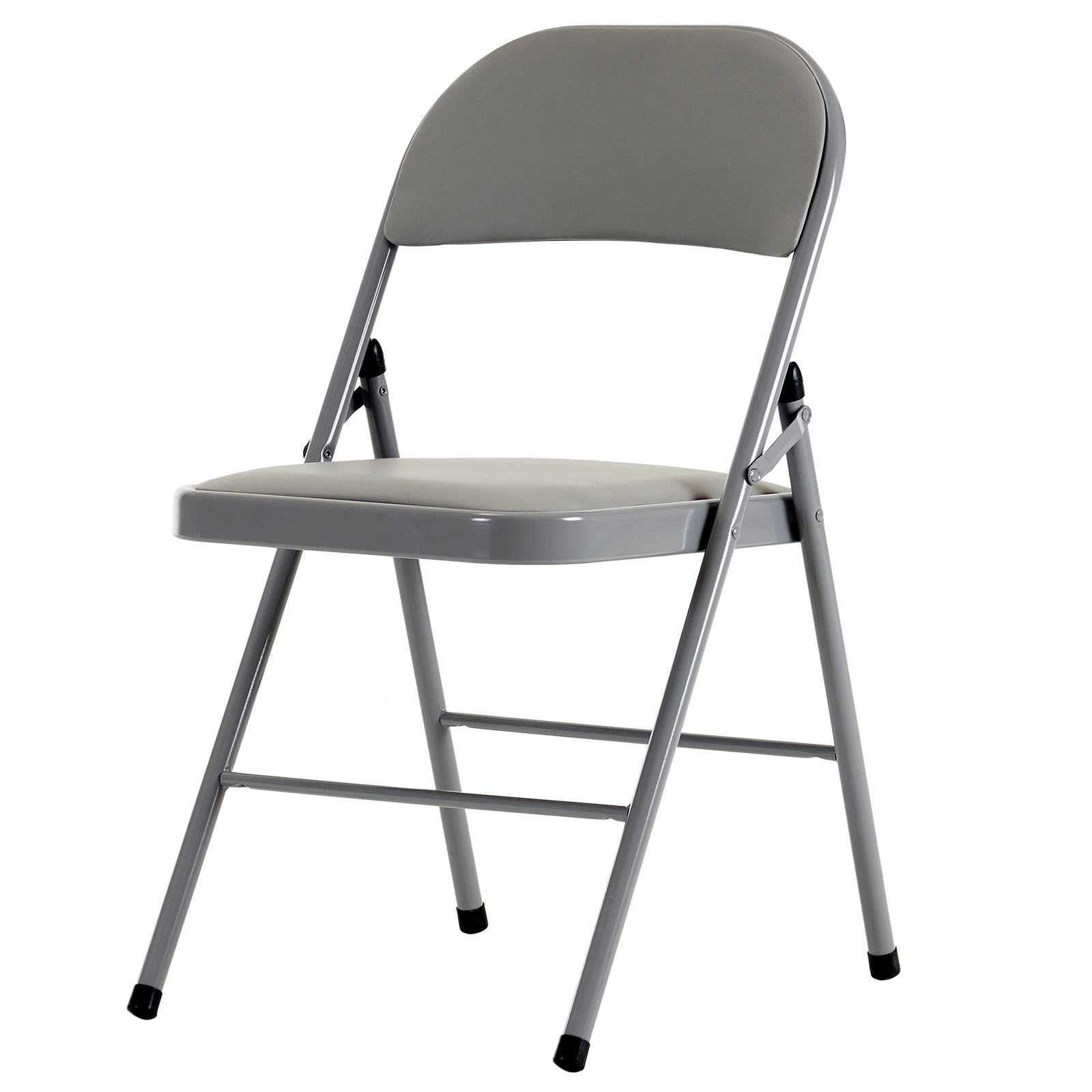 6pcs Elegant Foldable Iron & PVC Chairs for Convention & Exhibition Gray view 14