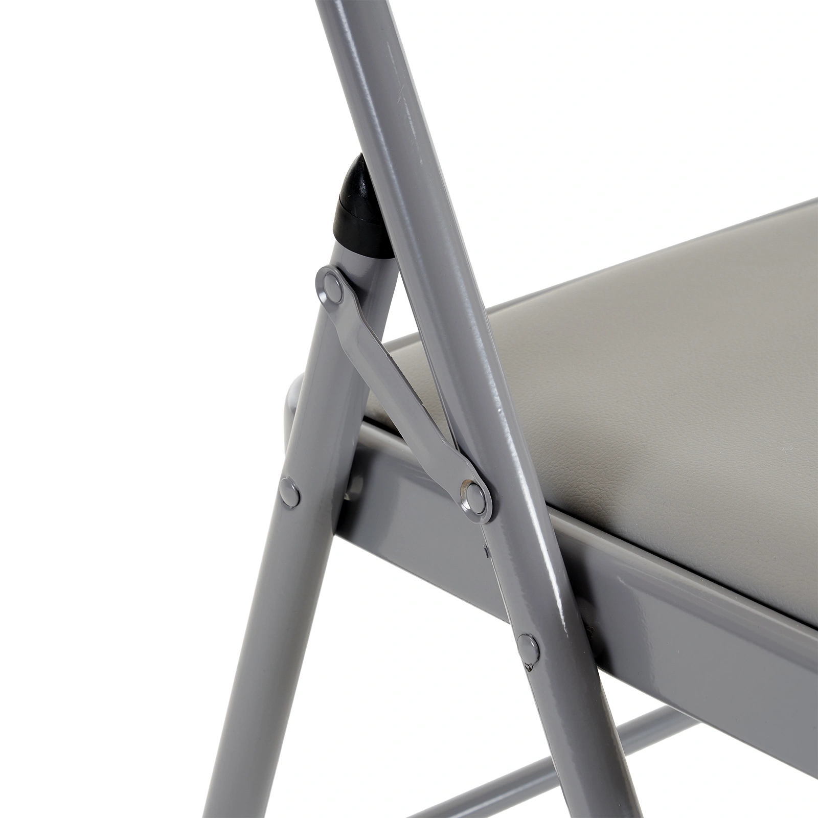 6pcs Elegant Foldable Iron & PVC Chairs for Convention & Exhibition Gray view 16