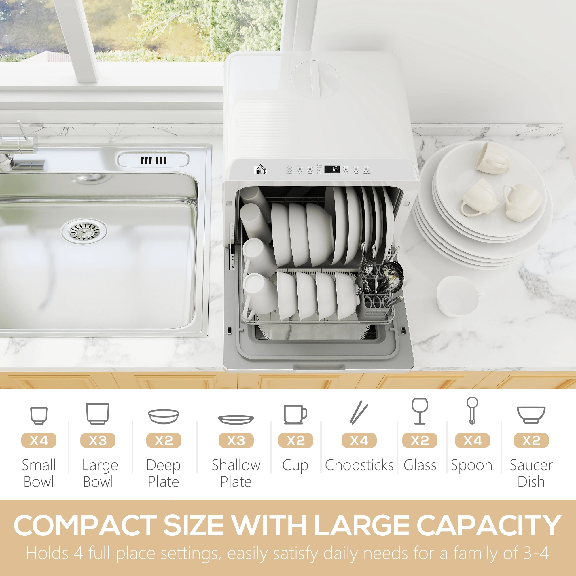 Stainless Steel Built-in Dishwasher - 12 Place Settings view 3