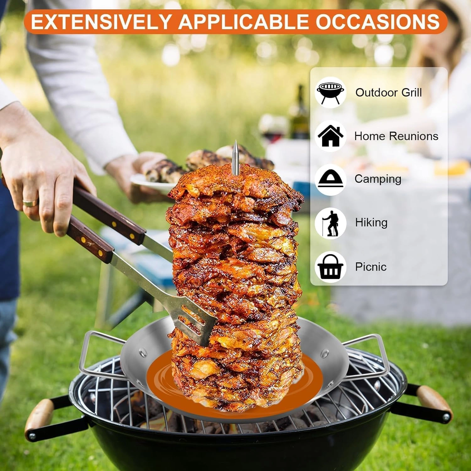 Al Pastor Skewer for Grill - Stainless Steel Vertical Skewer Brazilian 5088 view 2