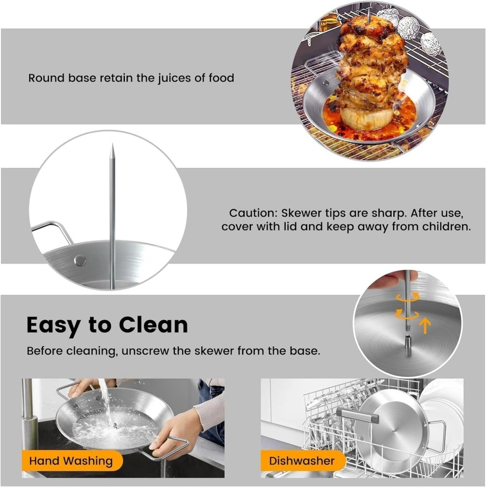 Al Pastor Skewer for Grill - Stainless Steel Vertical Skewer Brazilian 5088 view 4