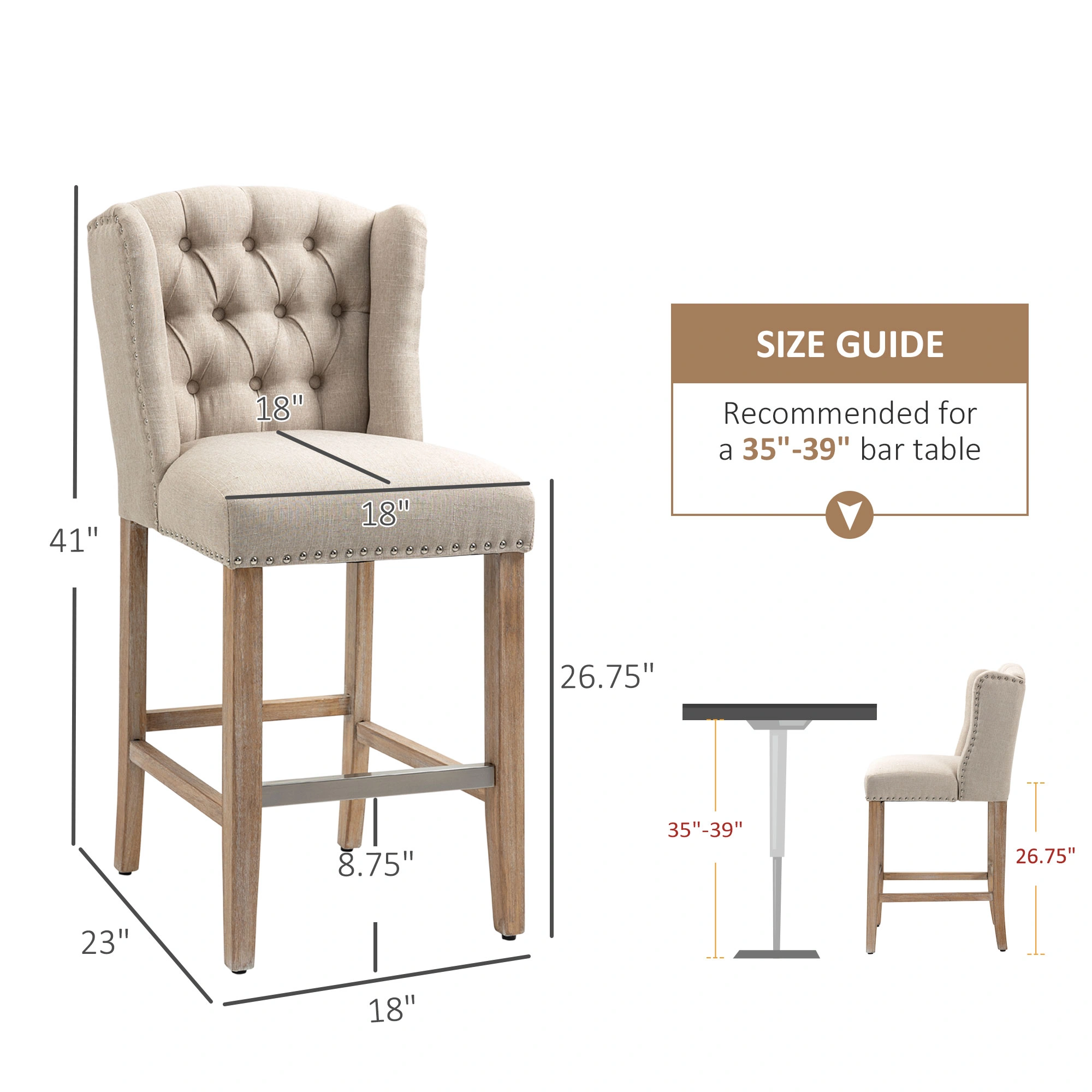 Modern Pub Table and Chair Set, 3-Piece Counter Height Bistro Dining Table with 2 Stools for Kitchen, Cafe, Bar, Restaurant, Apartment view 2