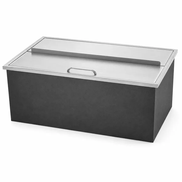 Drop-In Ice Chest, Stainless Steel Ice Storage Box with Sliding Lid and Drain Hose, Ice Bin for Chilled Wine, Beer, Beverage (36 x 18 x 14 Inches) view 3