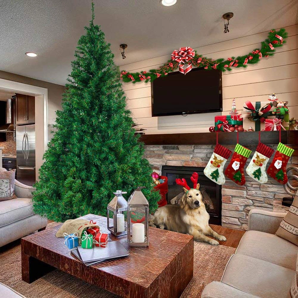 4ft Artificial Christmas Tree Unlit, 230 Branch Tips, Sturdy Metal Stand, Full Pine Holiday Decor for Home Office, Green view 2