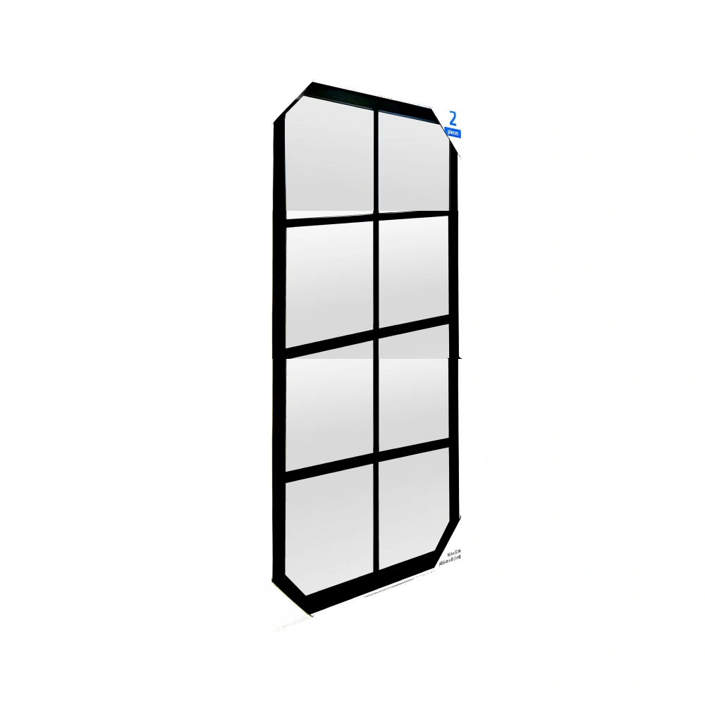 16x32 2 Pack Black Framed Large Wall Mirror Set for Living Room view 2