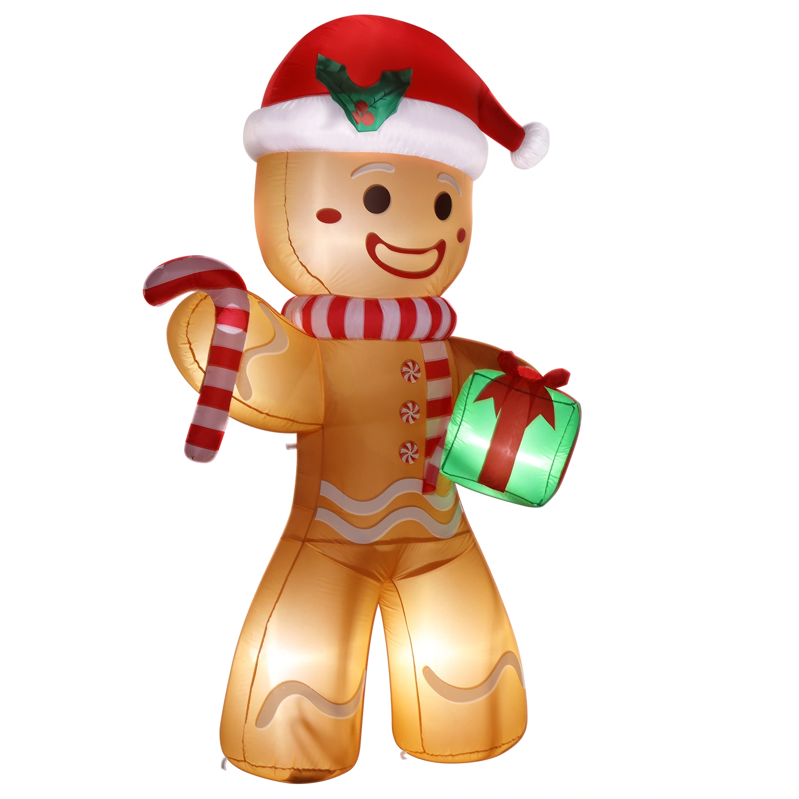 8ft Gingerbread Man String Lights, 5 LED 15W Candy Cane Gift Holders, Outdoor Garden Christmas Decoration for Yard & Lawn view 11
