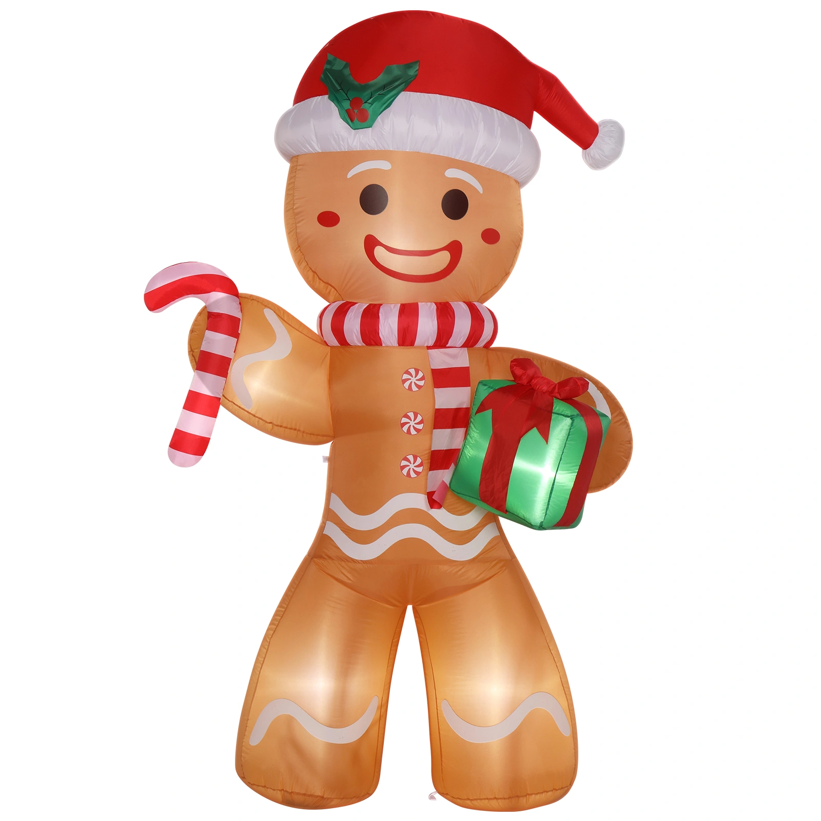 8ft Gingerbread Man String Lights, 5 LED 15W Candy Cane Gift Holders, Outdoor Garden Christmas Decoration for Yard & Lawn view 13