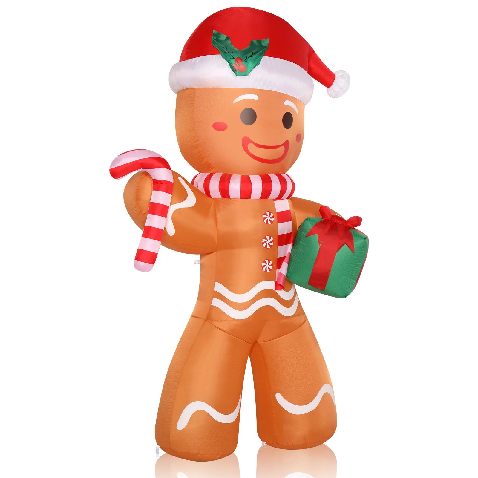 8ft Gingerbread Man String Lights, 5 LED 15W Candy Cane Gift Holders, Outdoor Garden Christmas Decoration for Yard & Lawn view 2