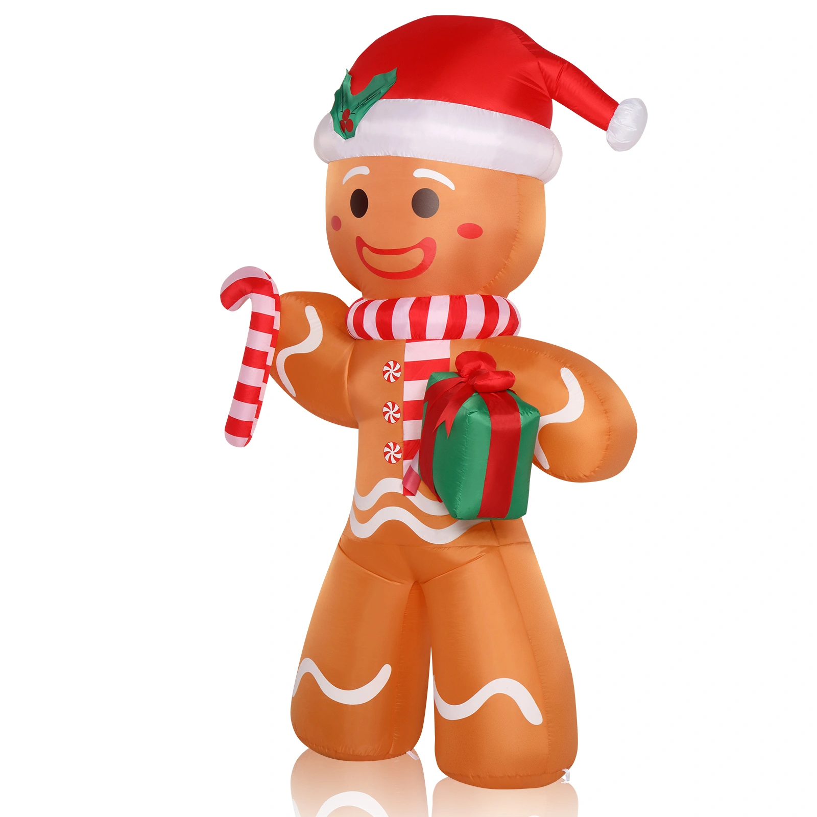 8ft Gingerbread Man String Lights, 5 LED 15W Candy Cane Gift Holders, Outdoor Garden Christmas Decoration for Yard & Lawn view 3