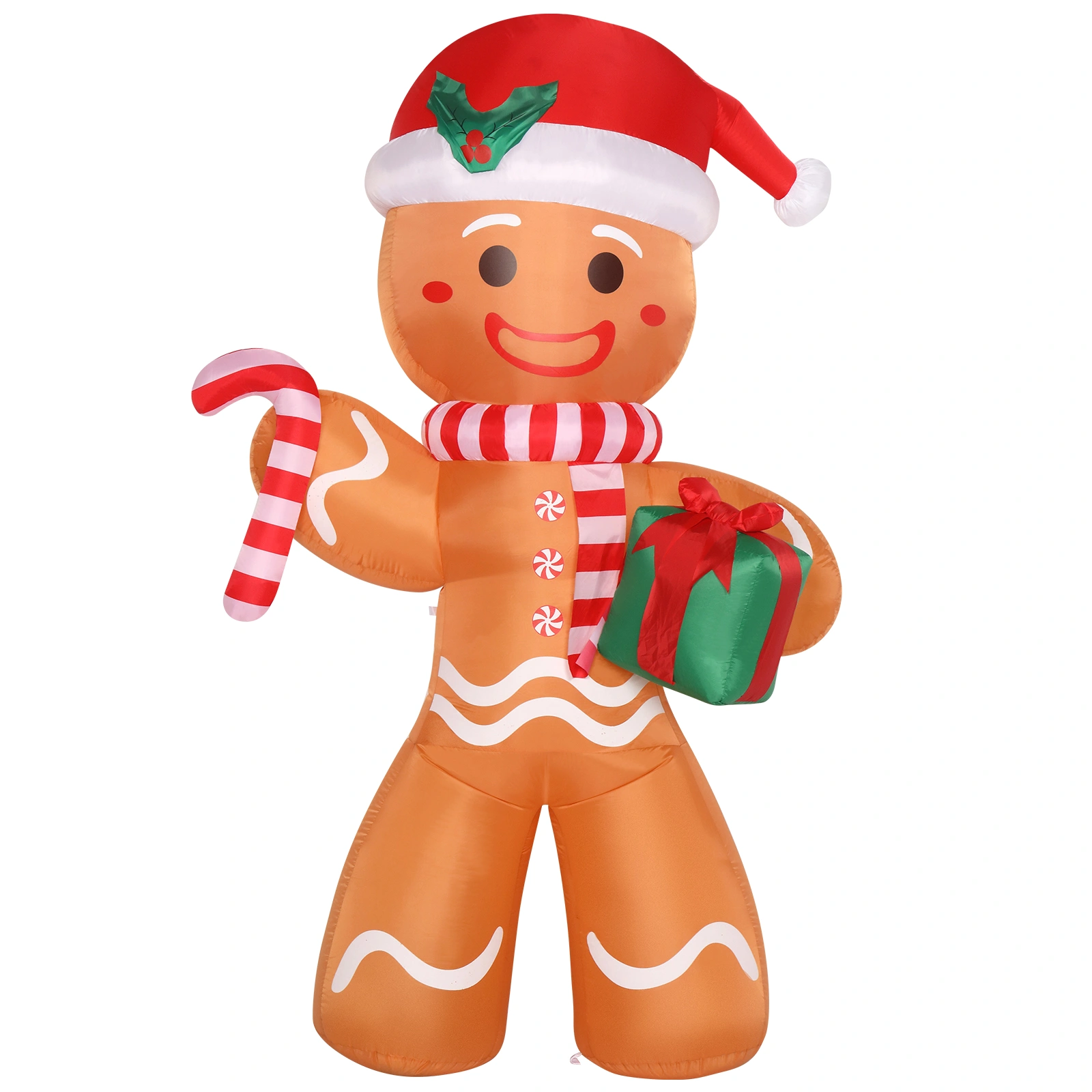 8ft Gingerbread Man String Lights, 5 LED 15W Candy Cane Gift Holders, Outdoor Garden Christmas Decoration for Yard & Lawn view 4