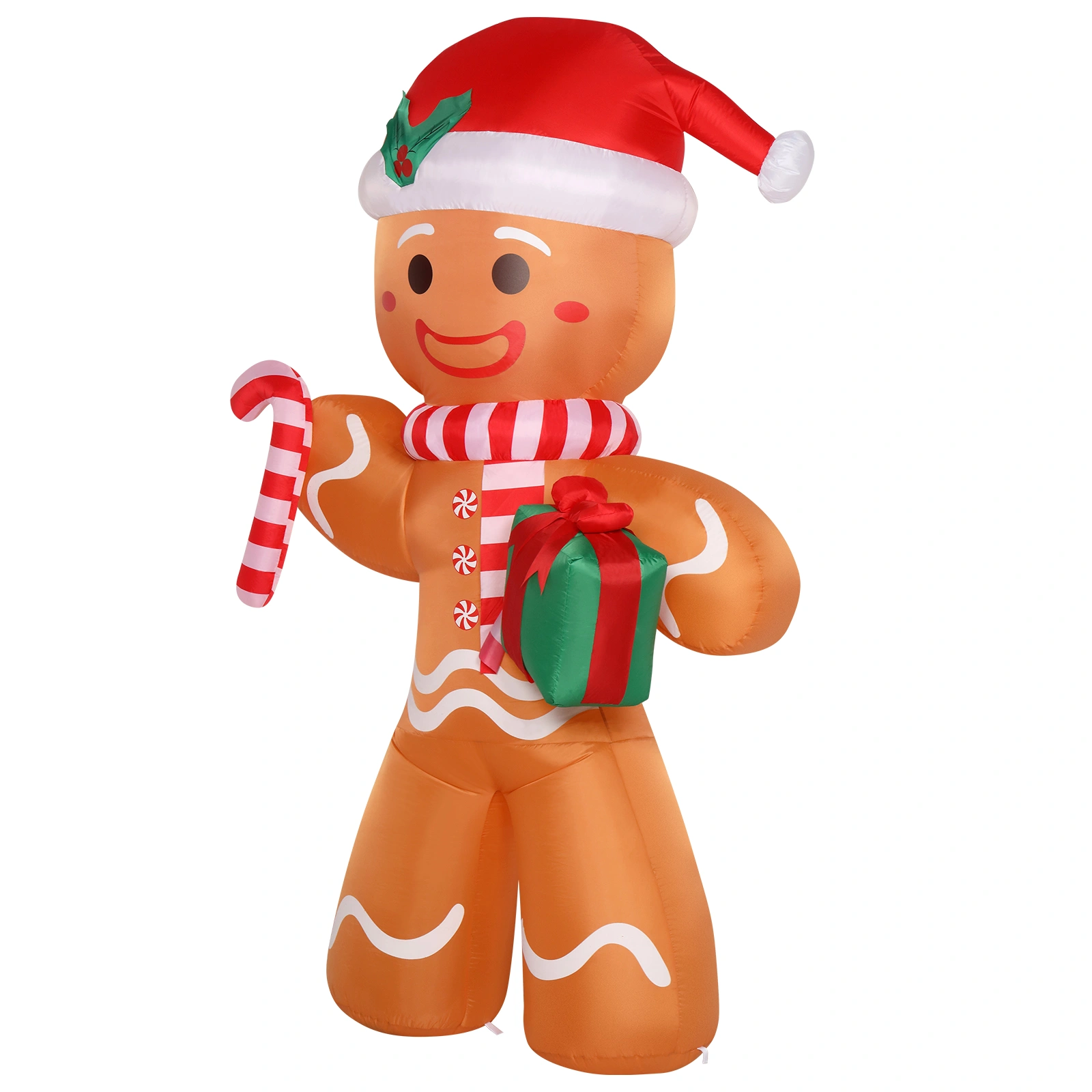 8ft Gingerbread Man String Lights, 5 LED 15W Candy Cane Gift Holders, Outdoor Garden Christmas Decoration for Yard & Lawn view 8