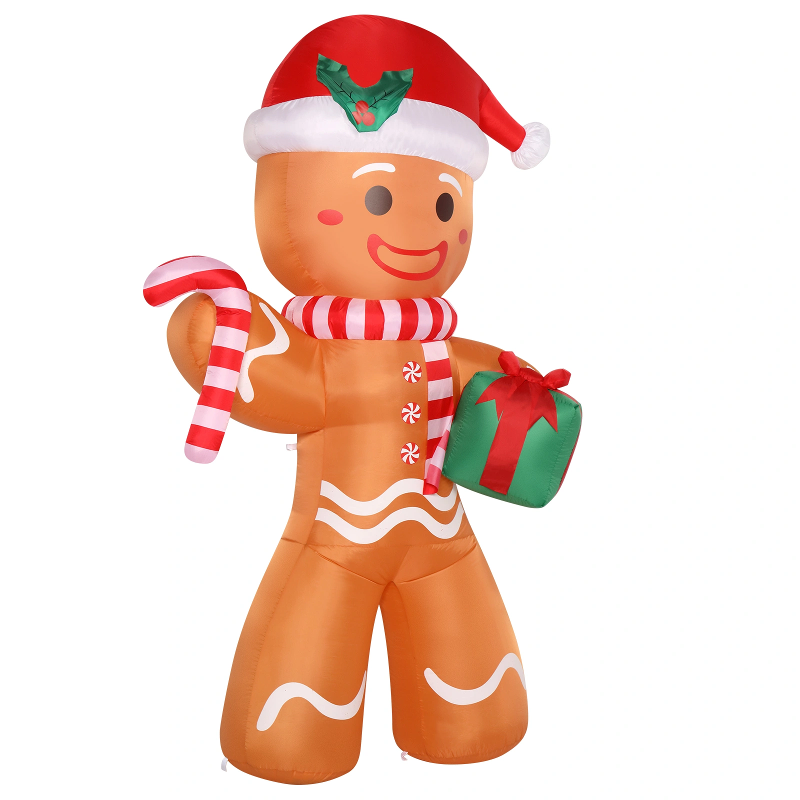 8ft Gingerbread Man String Lights, 5 LED 15W Candy Cane Gift Holders, Outdoor Garden Christmas Decoration for Yard & Lawn view 9