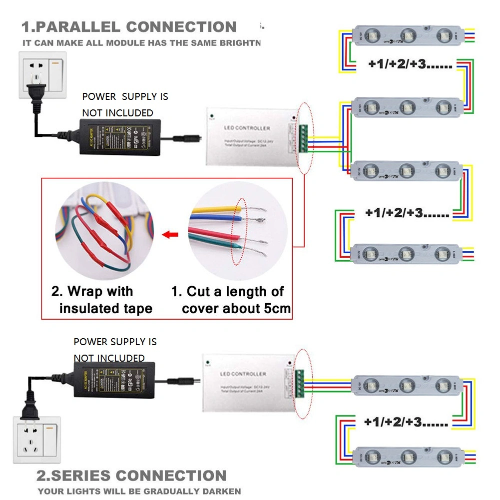 RGB SMD 5050 3 LED Strip Light Module 12V Sign Channel Letters Lamp with Controller for Store Window Display view 13