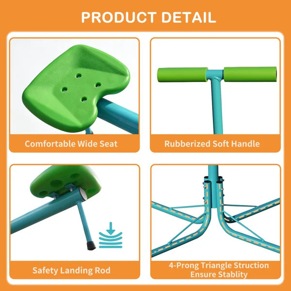 Seesaw,Swiveling 360 Degrees Toddlers Sit and Spin Teeter Totter, Kids Outdoor Play Equipment for Backyard Playground view 2