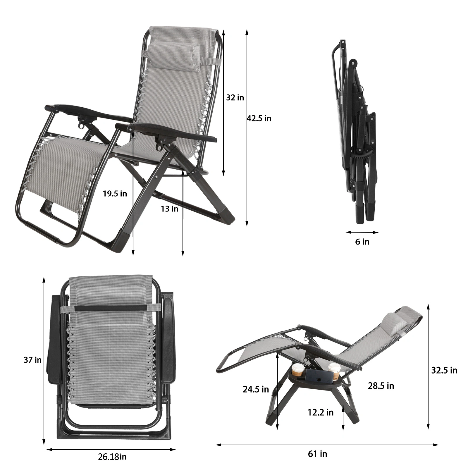Portable Beach Chair with Carry Bag - Compact Lightweight Outdoor Sand Beach Chair
