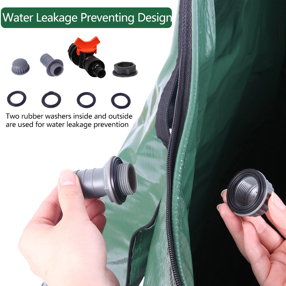 132 Gallon Folding Rain Barrel Water Collector - Green Foldable Outdoor Water Storage Tank for Garden & Yard view 8