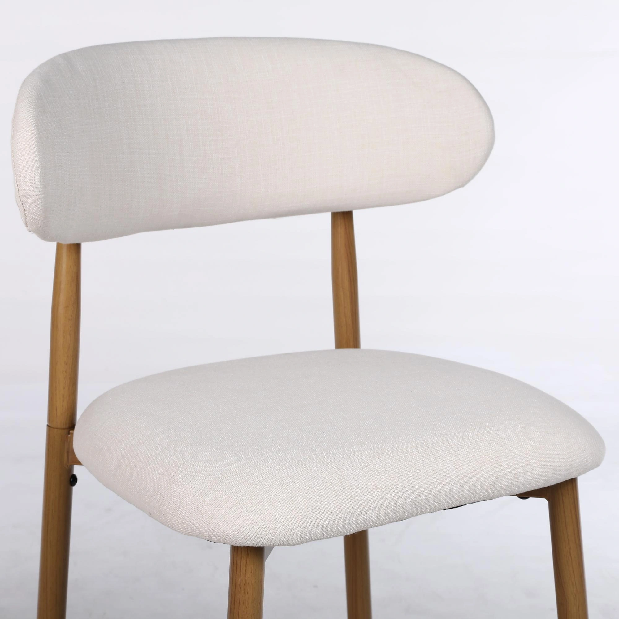 Counter Height Bar Stools Set of 2, Upholstered Modern Barstools with Metal Legs for Kitchen Island Dining Room, Beige view 10