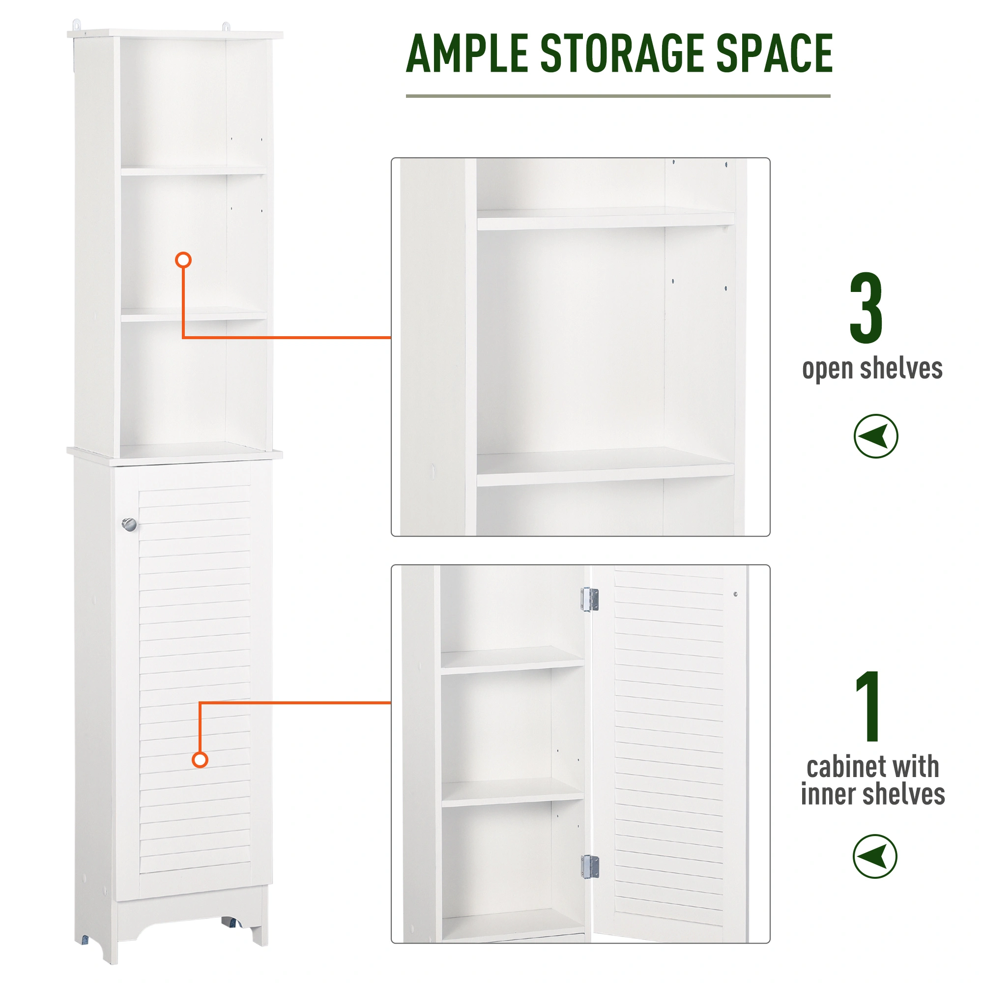 Bathroom Cabinet Wall Mounted Storage Organizer - Compact Vanity Shelf for Small Spaces view 3