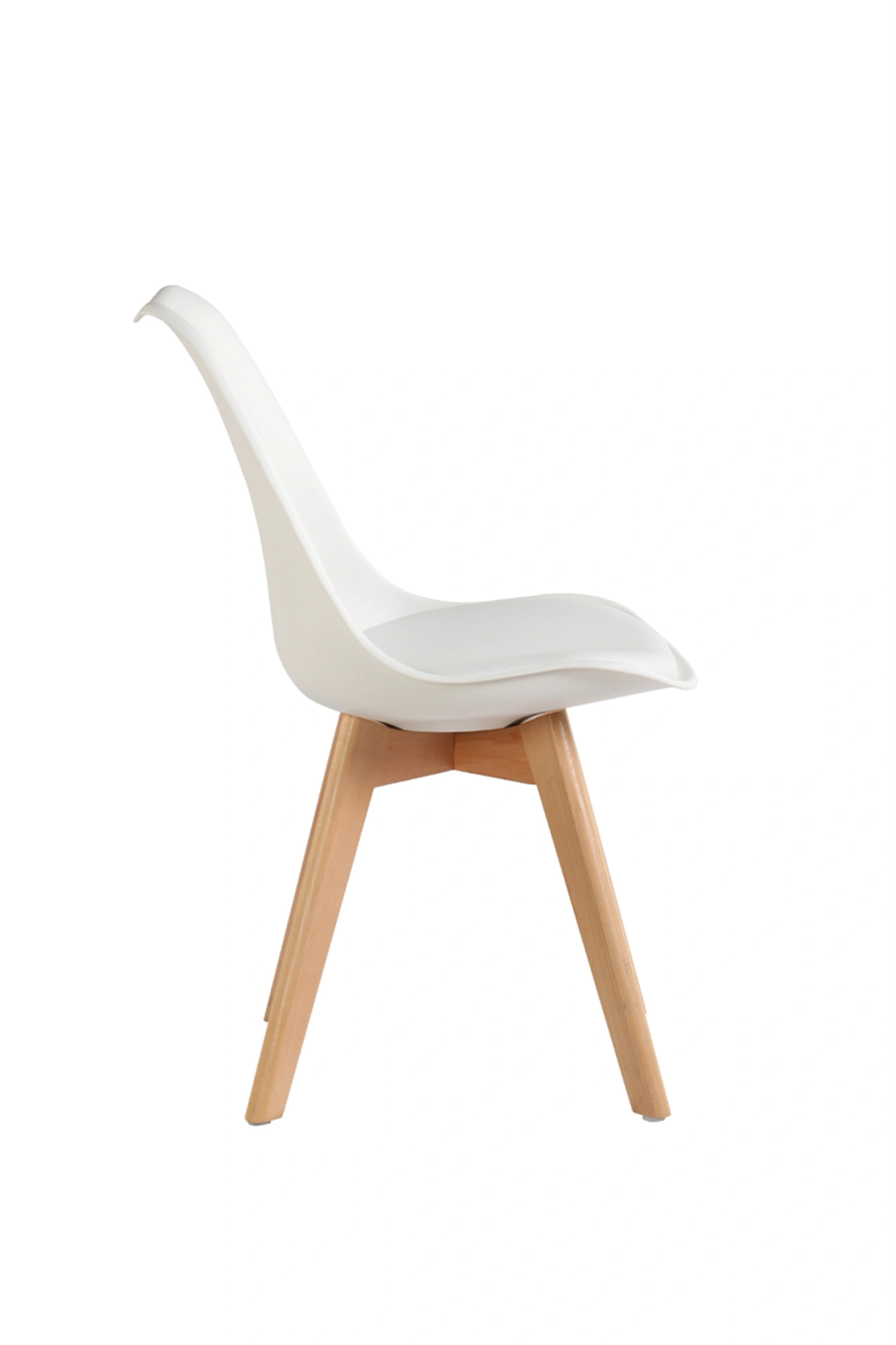 Modern PP Plastic Dining Chair with Solid Wood Legs, Nordic Style Kitchen Chair, Contemporary Design view 2