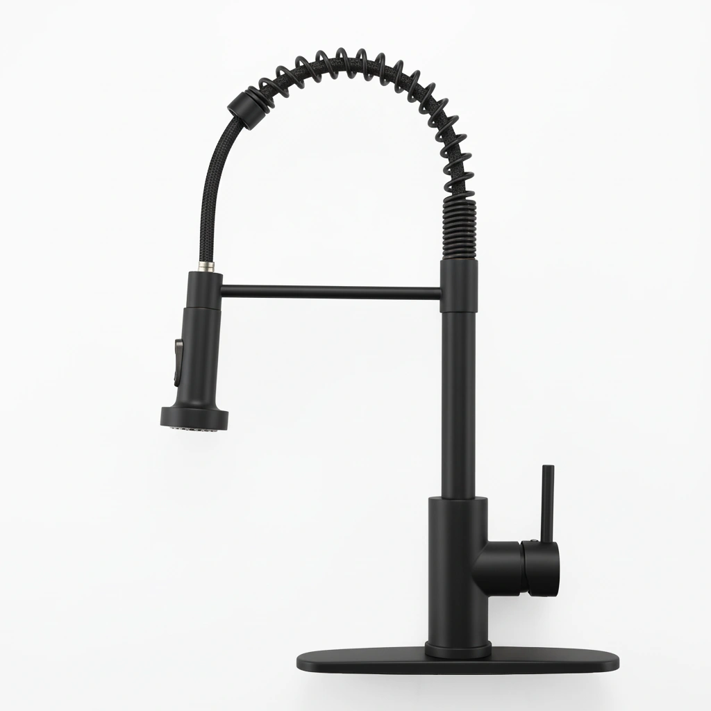 Industrial Kitchen Faucet Pull Down Sprayer 1 Handle Sink Tap 1 or 3 Hole Farmhouse RV Camper Laundry Wet Bar Utility Sink view 2