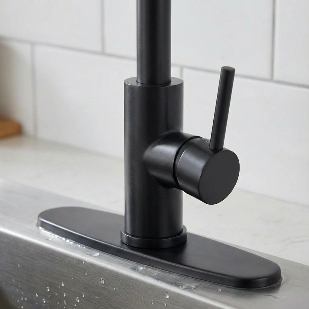 Industrial Kitchen Faucet Pull Down Sprayer 1 Handle Sink Tap 1 or 3 Hole Farmhouse RV Camper Laundry Wet Bar Utility Sink view 4