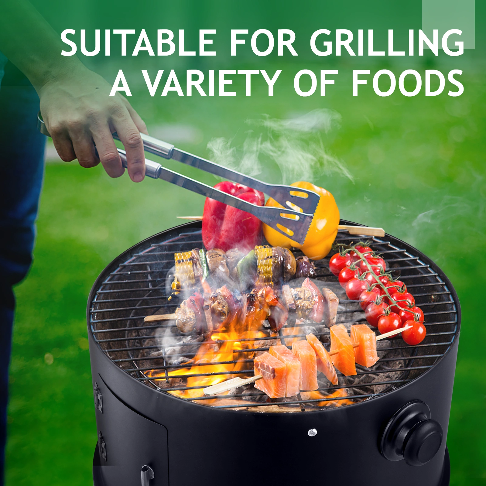 80*41*48cm Iron Spray Smoker Carbon Grill Black view 24