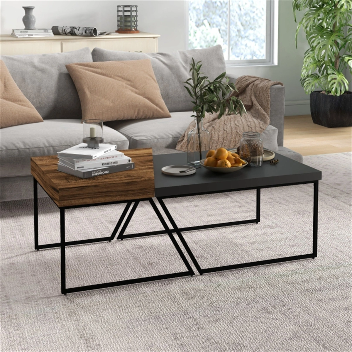 Modern Coffee Table Bar Table, Multi-Functional Side Table for Living Room, Bedroom & Entryway
