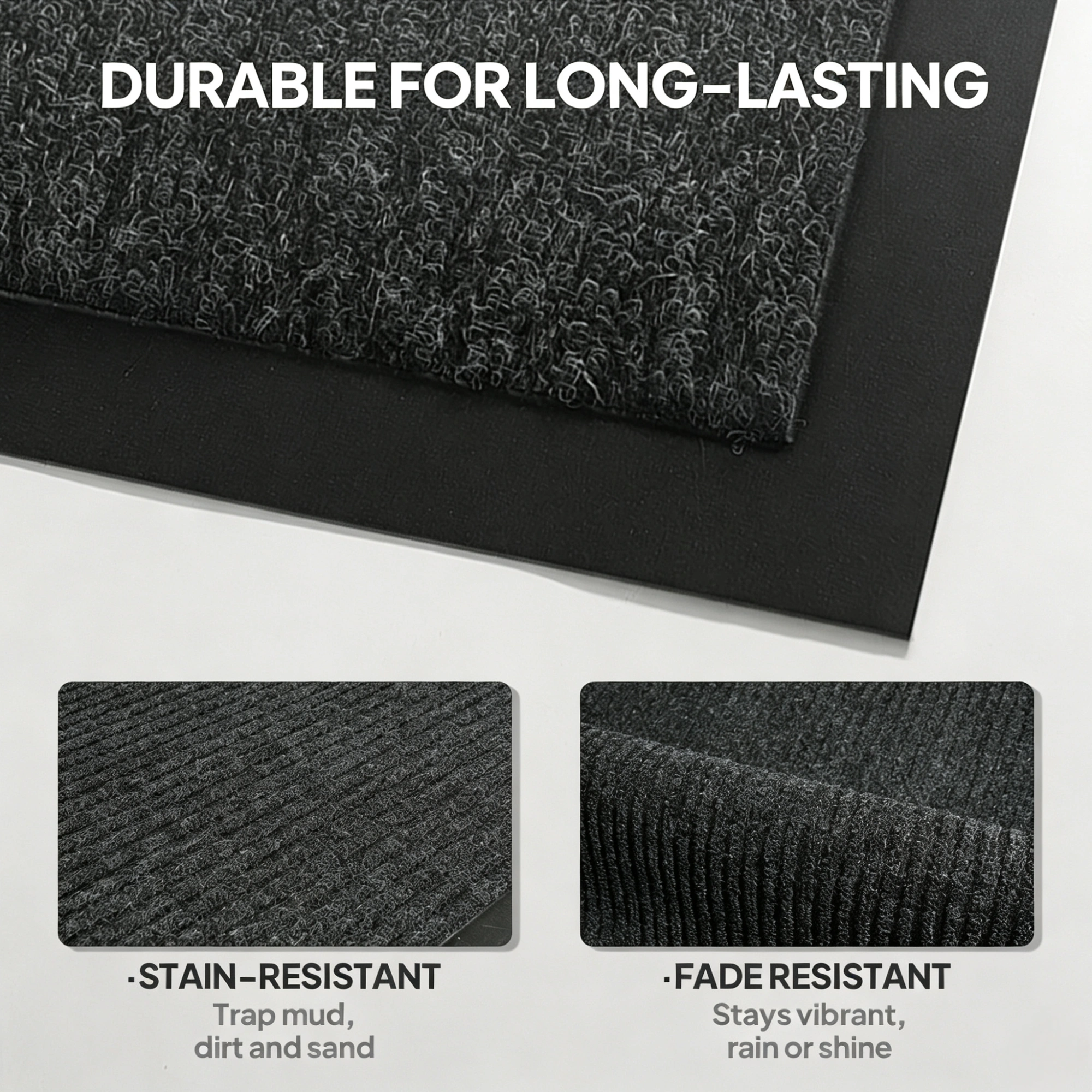 Heavy Duty Commercial Entrance Mat Dark Gray PVC Composite Floor Protector 90x150x0.7cm Extra Long Indoor Outdoor Anti-Slip Door Mat view 9