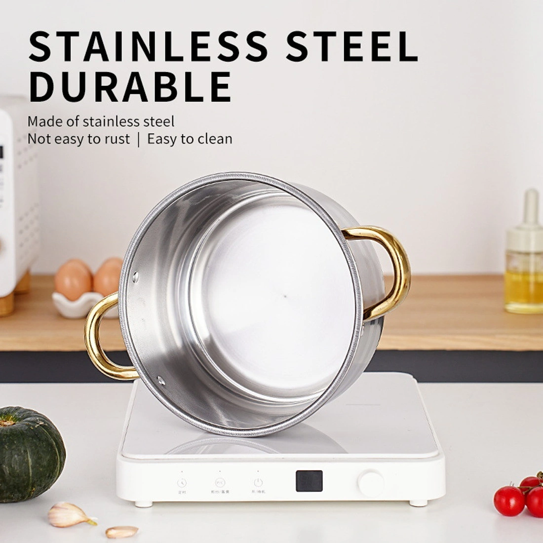 12-Piece Stainless Steel Saucepan Cookware Set with Lids & Spatula - Non-Stick Cooking Pots Kit view 11