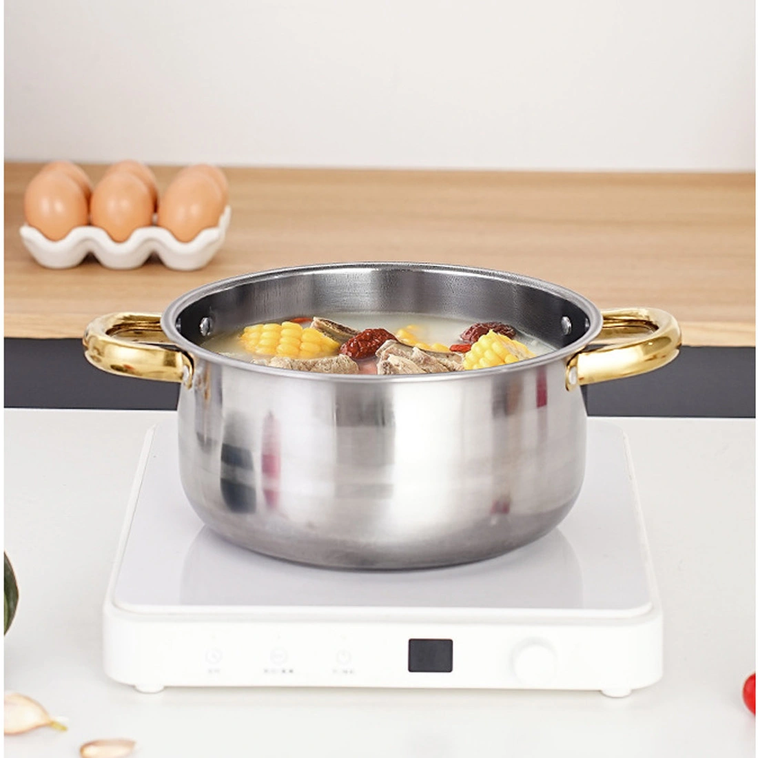 12-Piece Stainless Steel Saucepan Cookware Set with Lids & Spatula - Non-Stick Cooking Pots Kit view 9