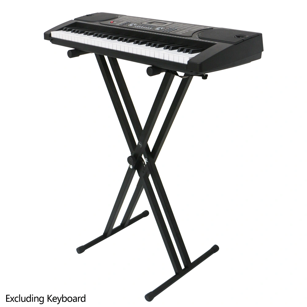Dual-tube X-Shape Keyboard Stand Black