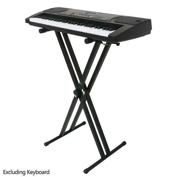 Dual-tube X-Shape Keyboard Stand Black