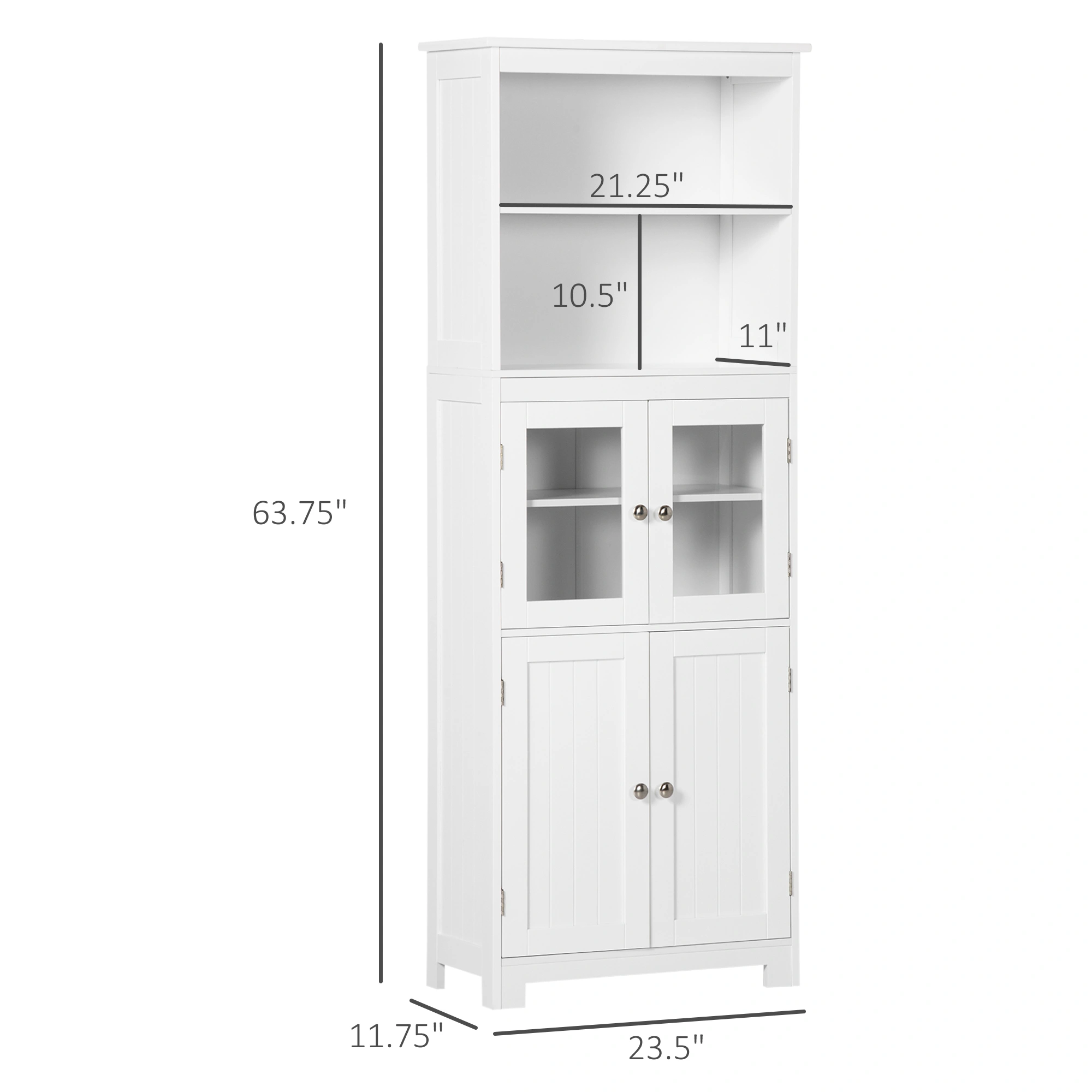 Kitchen Storage Cabinet, 3-Tier Utility Cart, 23.6" W, Freestanding Cupboard with Wheels, Solid Wood, Rustic Brown, Multi-Purpose Organizer view 2