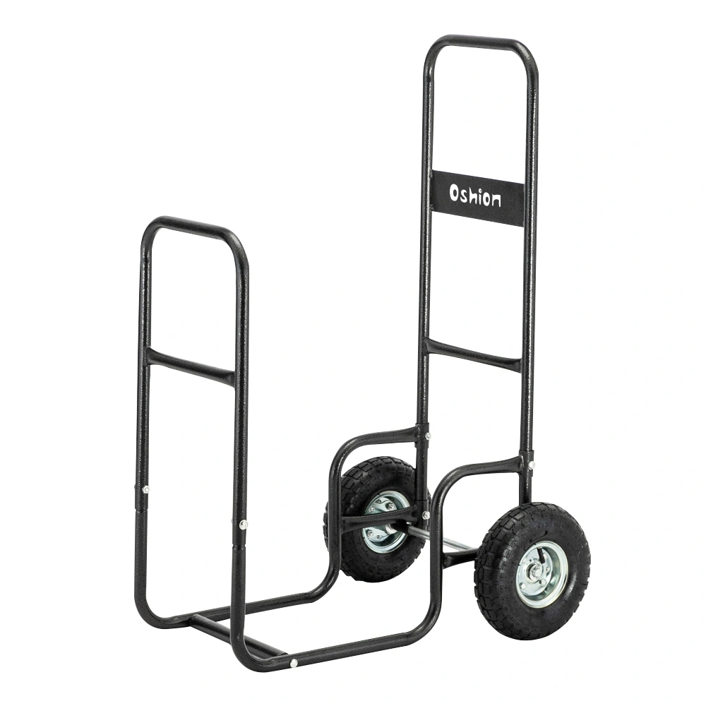 Firewood Cart 220LBS with Large Wheels, Fireplace Log Rolling Caddy Hauler, Wood Mover Outdoor Indoor Storage Holder Rack, Heavy Duty view 3