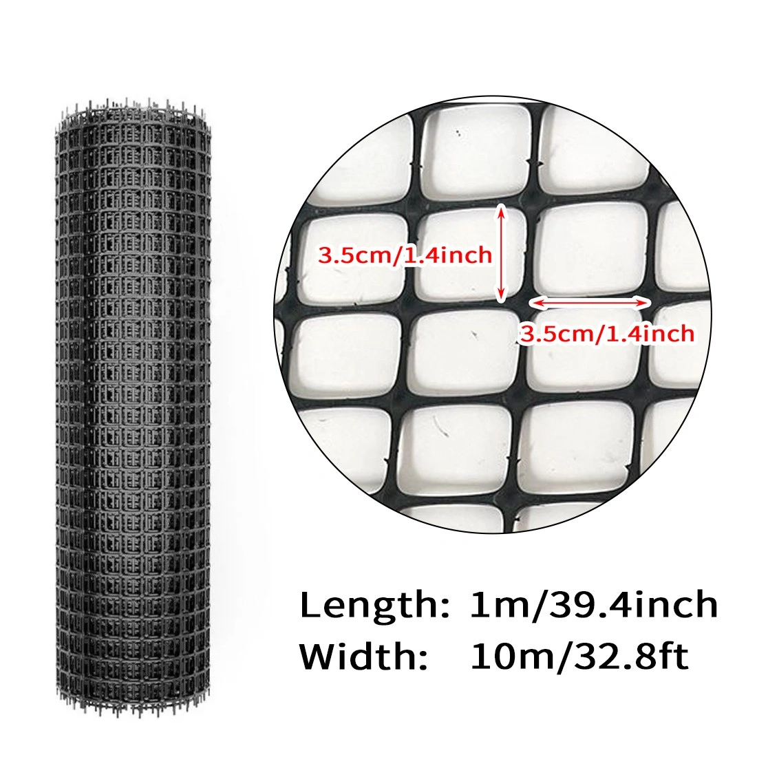 10M Black Garden Fence Netting, Plastic Safety Mesh Roll, Barrier Fencing for Yard UK, NEW view 3